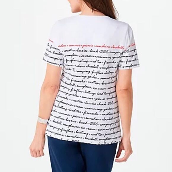 Denim & Co. Printed Perfect Jersey Scoop-Neck Top - Picture 2 of 5